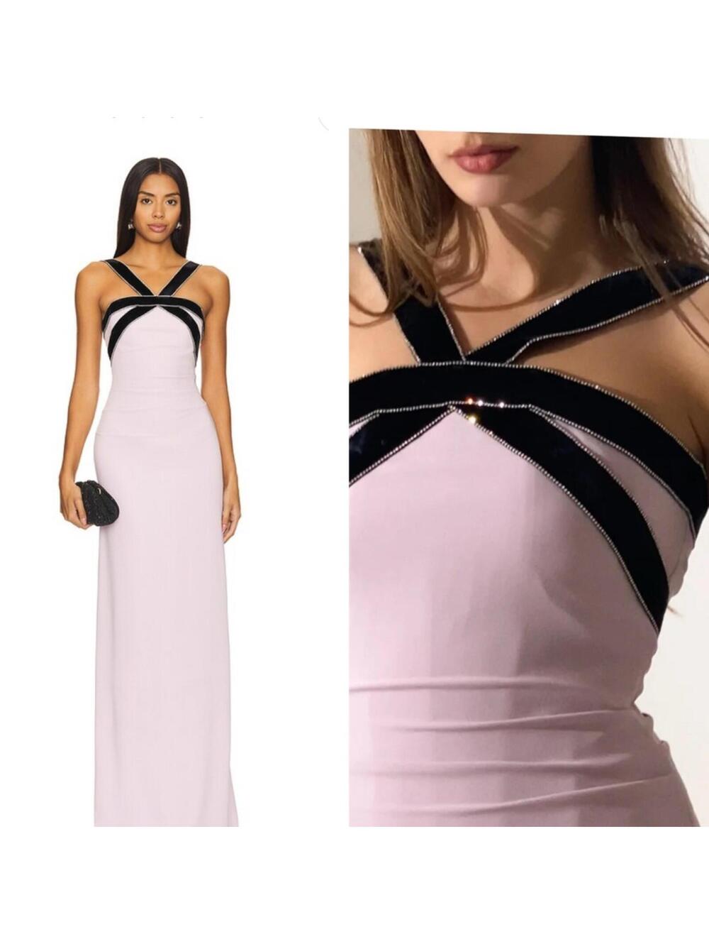 NAFSIKA SKOURTI Bow Muse Gown in Lavender Pink
